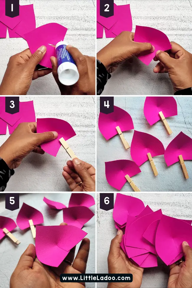 Making the Paper petals for Gaint Lotus Craft