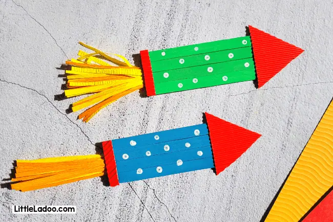  Popsicle Stick Rocket Firework Craft