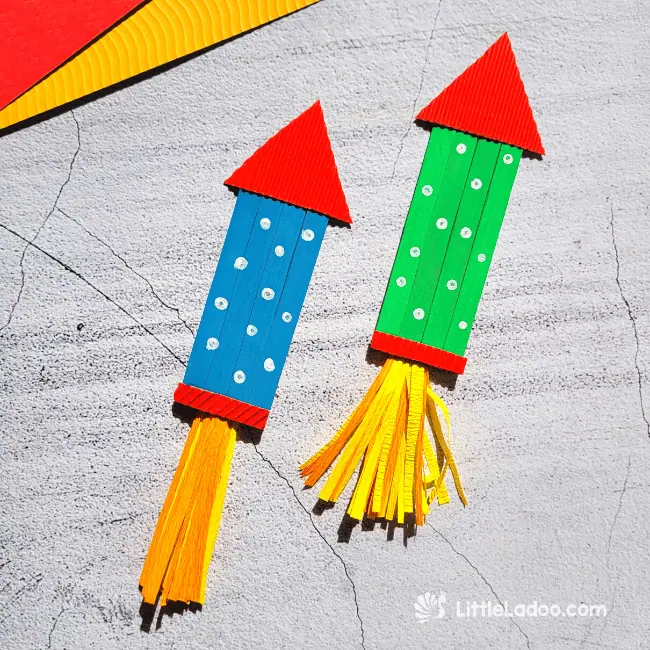  Popsicle Stick Rocket Firework Craft