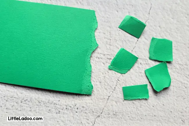 Green Torn Papers