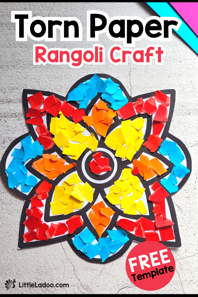 Torn Paper Rangoli Craft