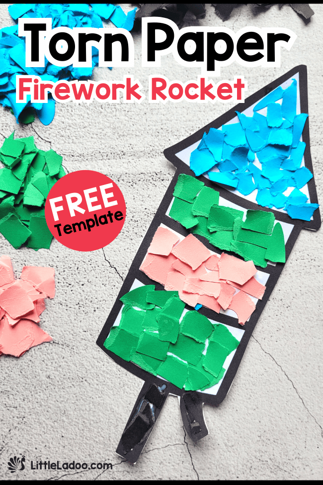 Torn paper Rocket Firework Craft