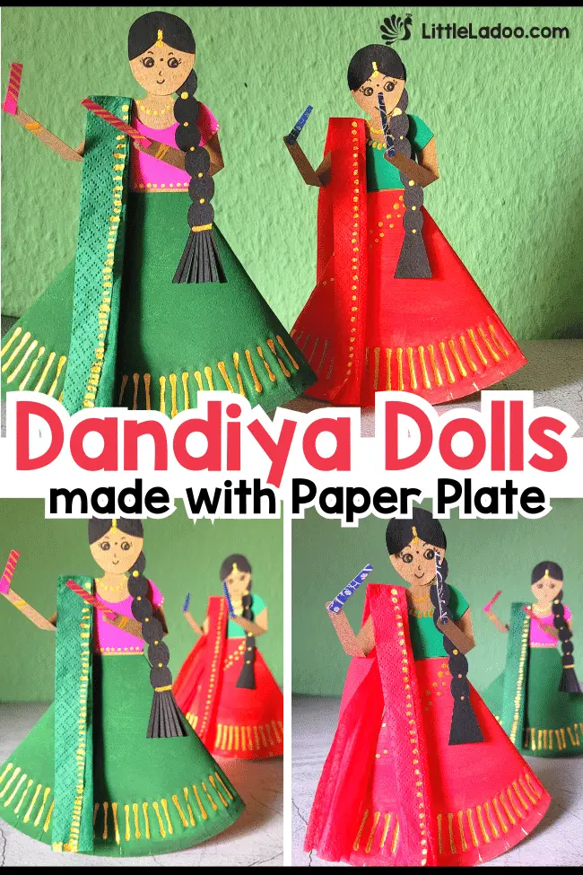 Paper Plate Dandiya Dolls 