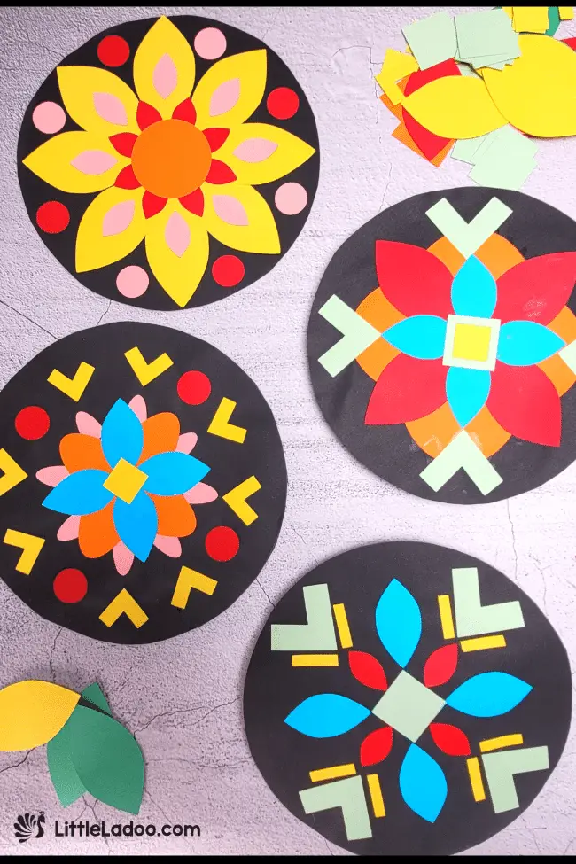 Rangoli Paper craft with Free Template