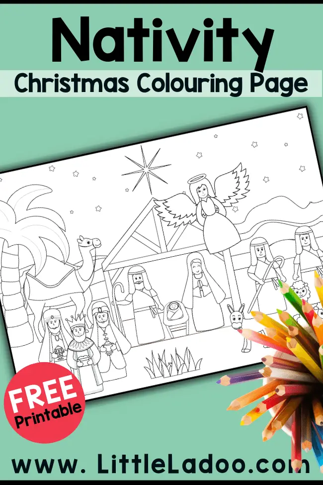 Free Printable Nativity colouring page