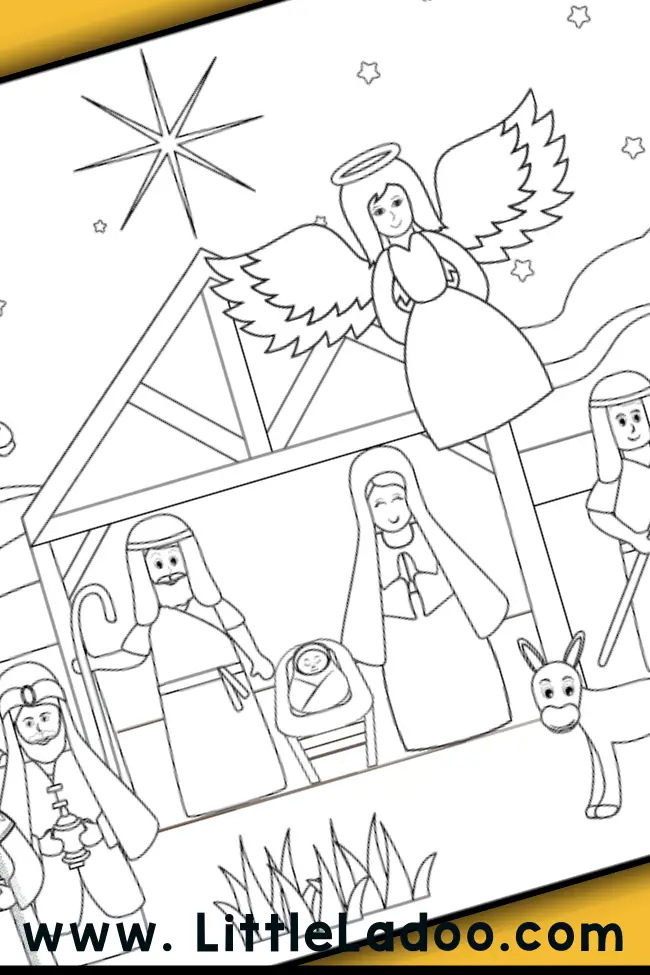 Nativity Colouring Page PDF