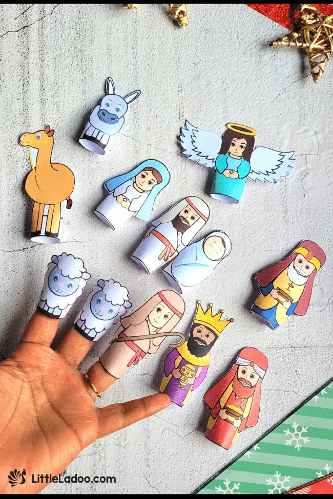 Christmas Nativity Finger Puppets Printable 