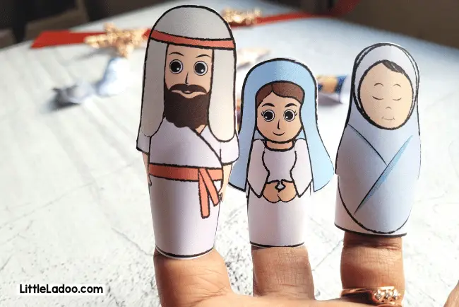 Joseph, Mary and Baby jesus Finger puppet