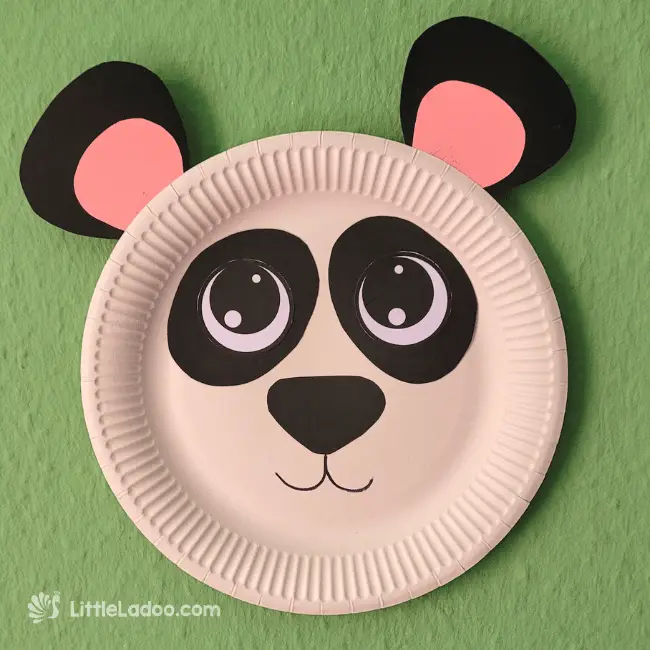 Paper plate Panda craft