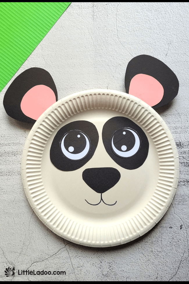 Black and white Paper plate Panda craft