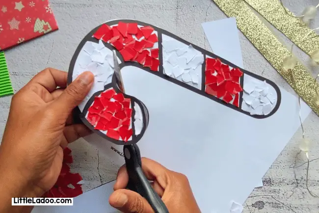Cutting the Paper Candy cane