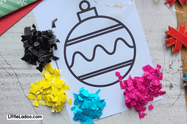 Ornament Template for Torn Paper Ornament Craft