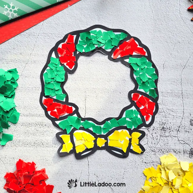 Torn Paper Wreath Craft