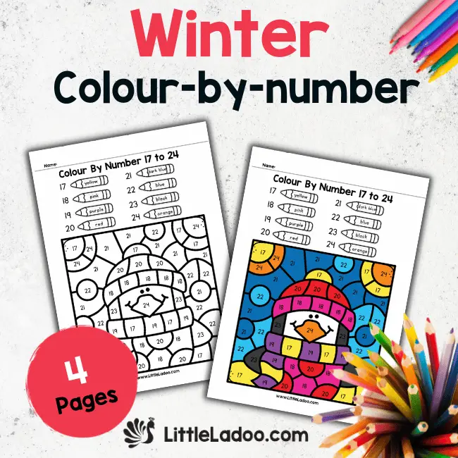 Winter Colour By number Printable