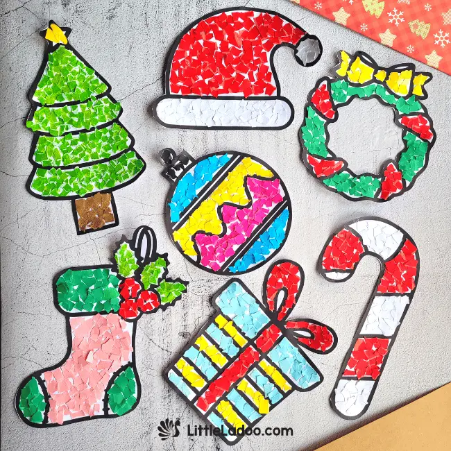 Christmas Torn Paper Crafts