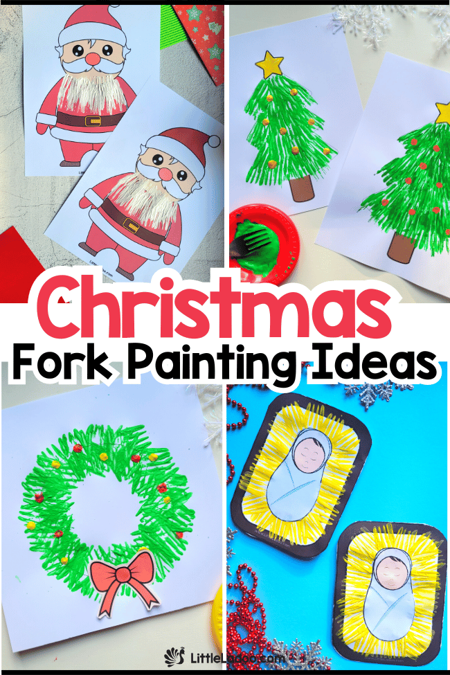 Fork Painted Christmas Crafts 