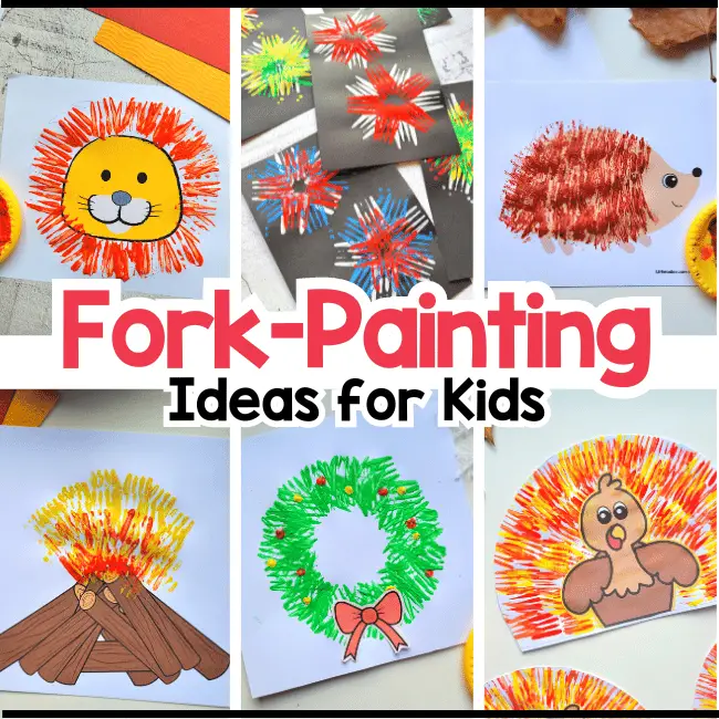 Fork Painting Ideas for kids