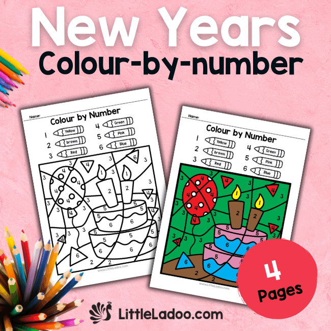 New Years Colour By Number printable