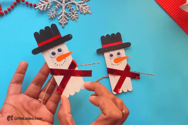 Popsicle stick snowman craft