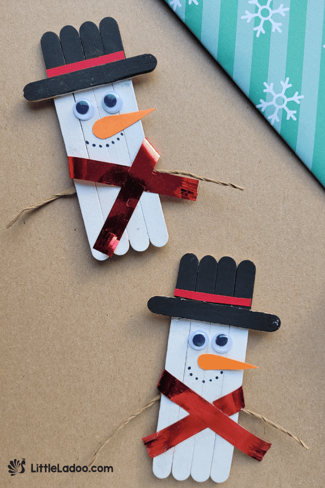 Popsicle stick snowman craft