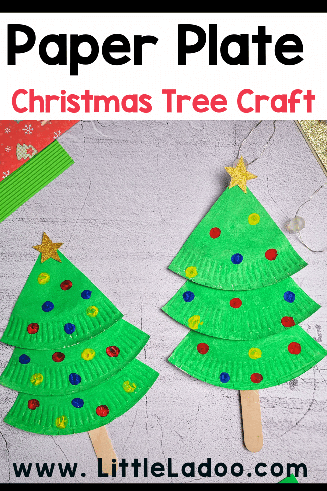 Easy and quick Paper Plate Christmas Tree Craft