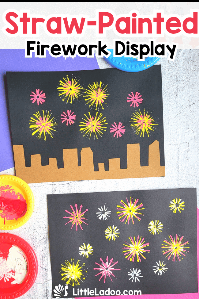 Straw Painted Firework Craft