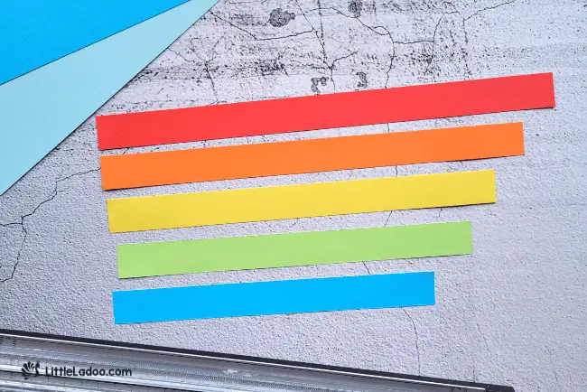 Rainbow paper strips