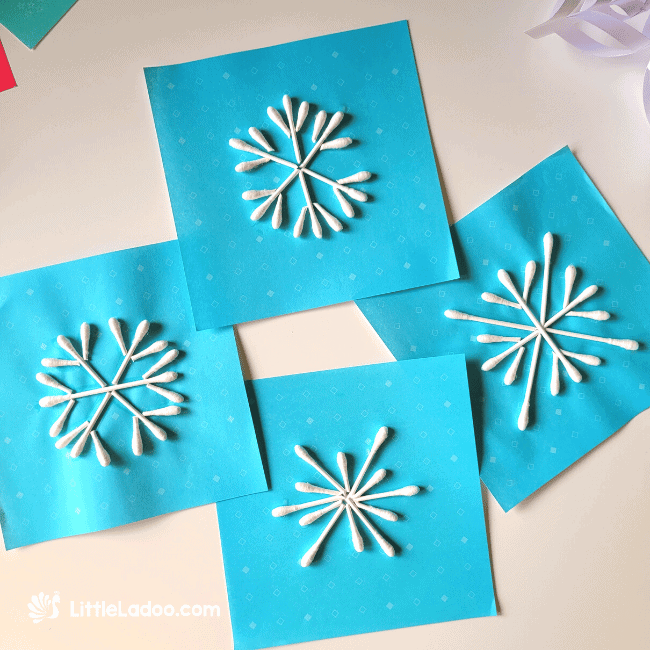 Q tip Snowflake Craft