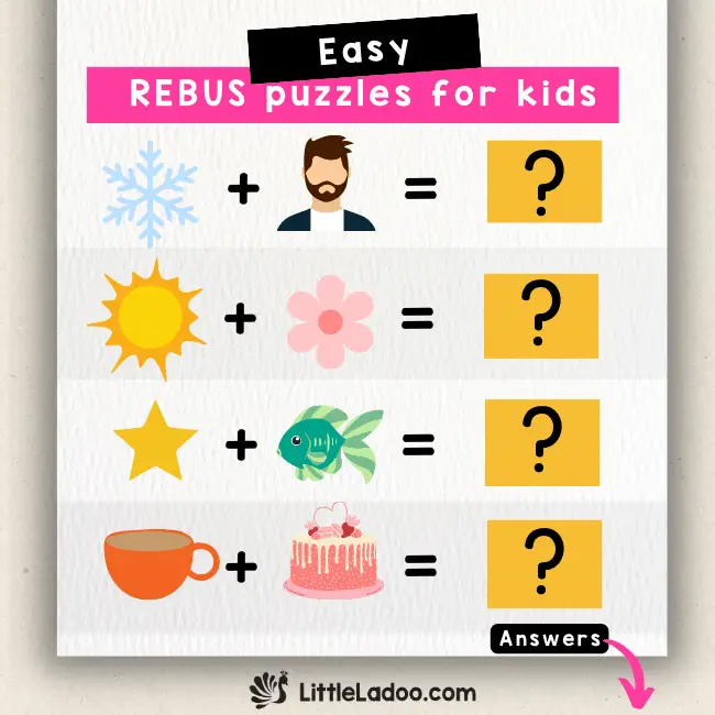 Easy Rebus Puzzles for kids