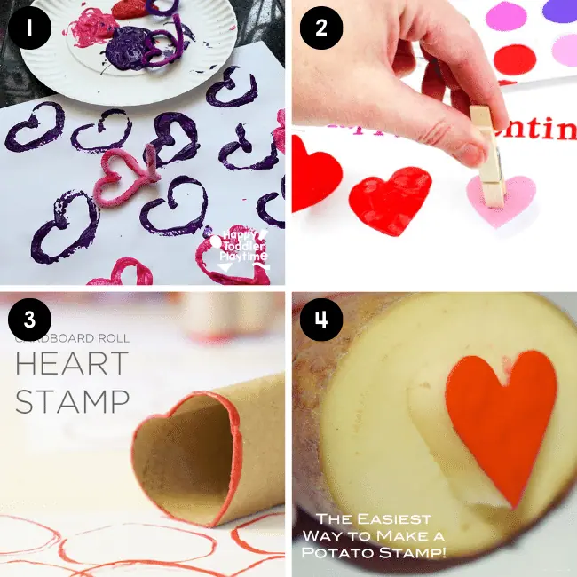 Heart Potato Stamping Ideas for kids