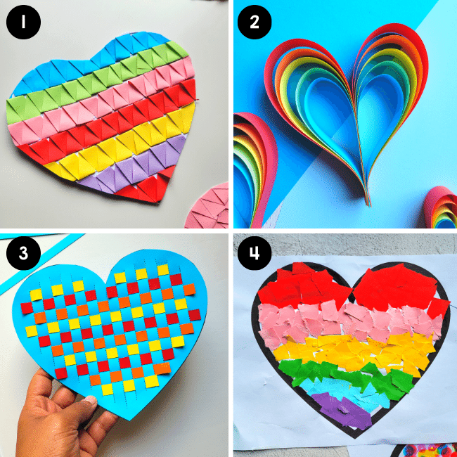 Easy Paper Heart Crafts for kids