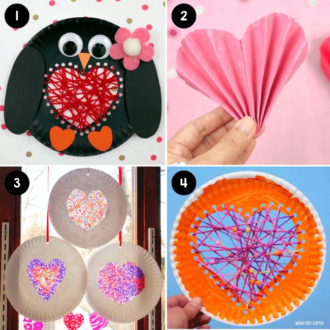 Paper plate Heart Crafts for kids