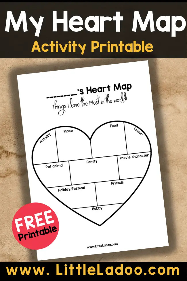Heart Map Template Free Printable PDF