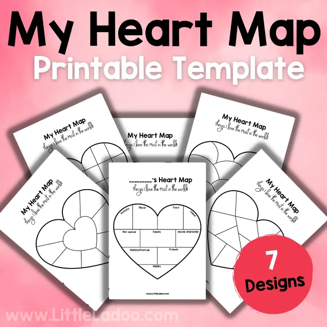 Heart Map Template Free Printable PDF