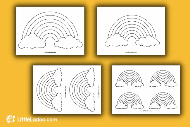 Rainbow with clouds templates