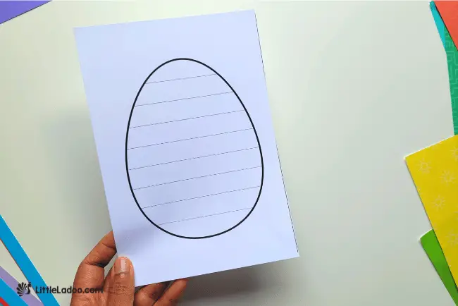 Free Easter egg template with Lines
