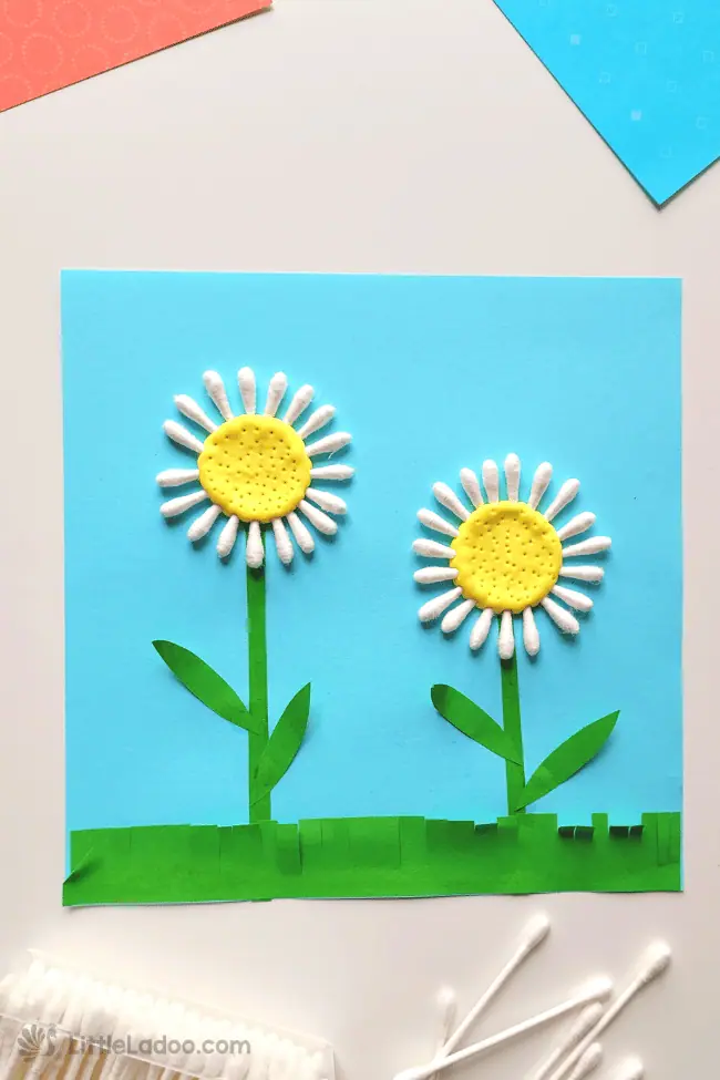 q Tip Daisy Craft