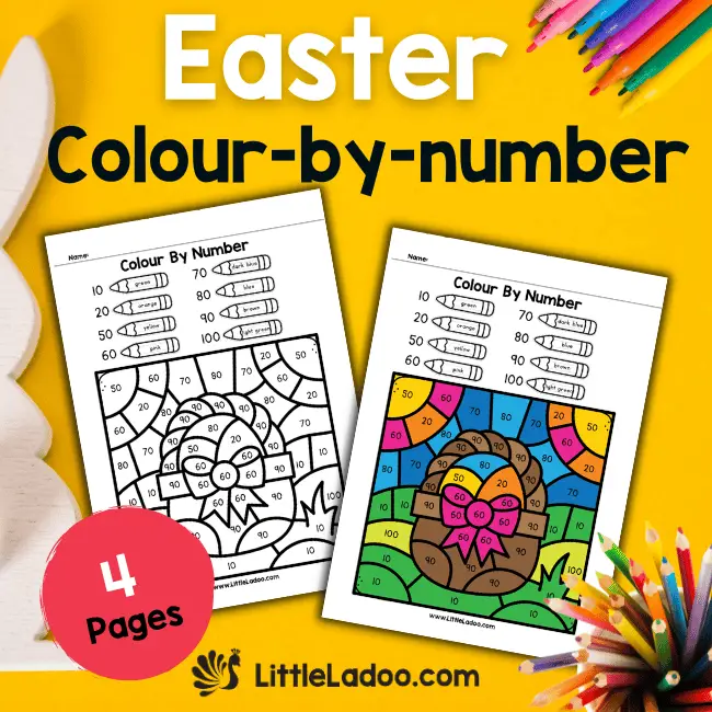 Easter colour by number free printable