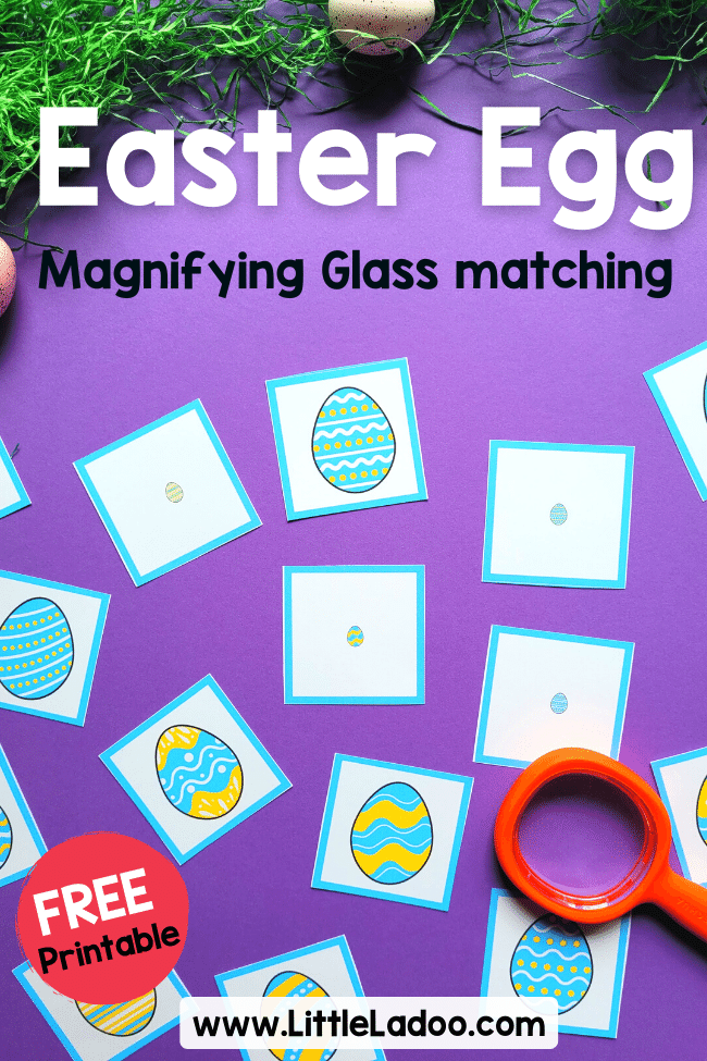 Easter Egg Magnifying Glass Matching Printable 