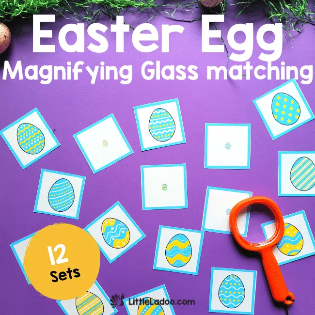Easter Egg Magnifying Glass Matching Printable