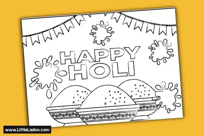 Holi Colouring Card Template Free printable holi-colouring-card-template-free-printable