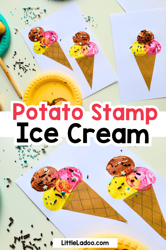 Potato Stamp Ice cream craft 