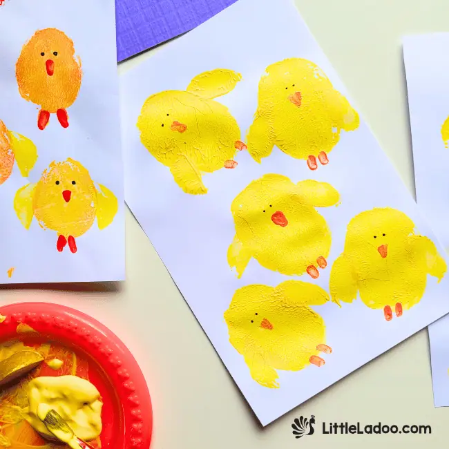 Potato stamp chicks