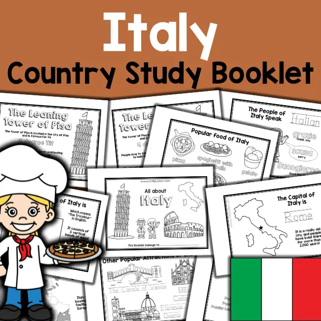 Italy country study booklet printable