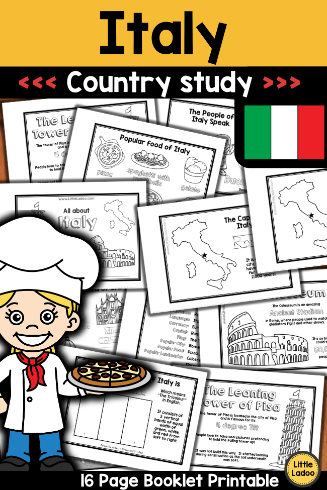 Italy country study booklet printable 