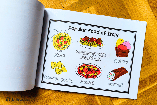 food of Italy printable