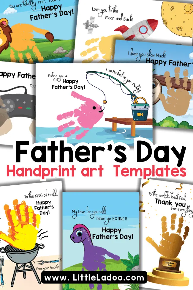 Father's Day Handprint Art Templates - 8 Designs