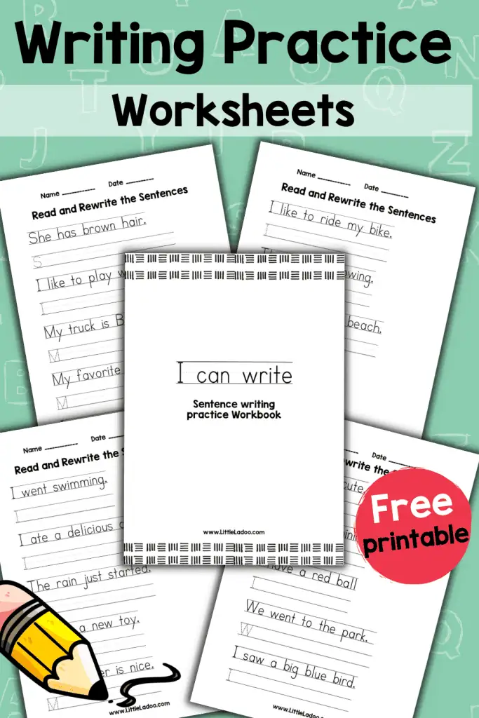 Writing Practice Worksheets {Free Printable}