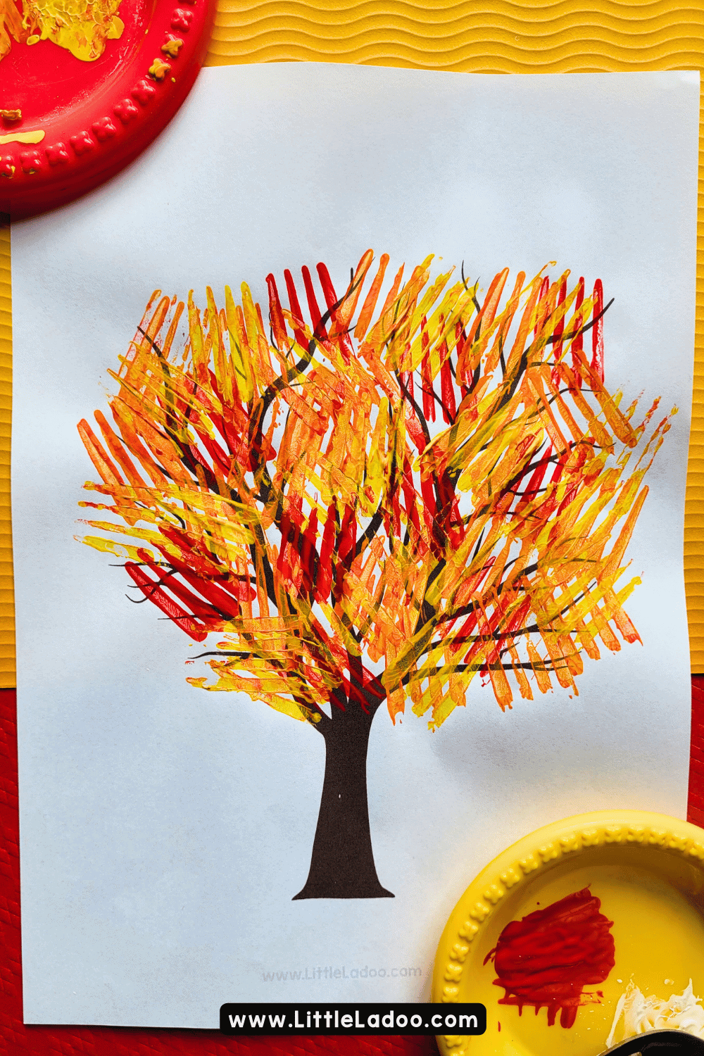 Fork Painted Fall Tree Craft {Free Template}
