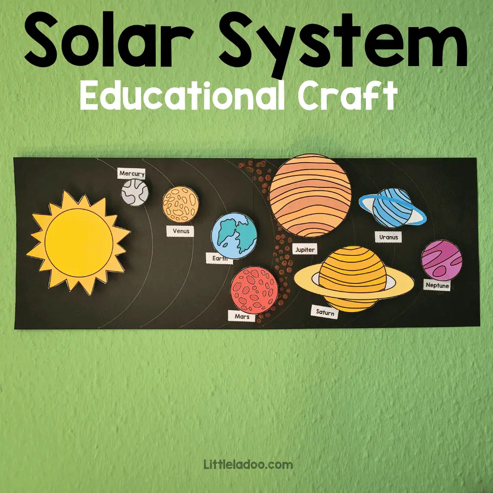 Solar system printable craft for kids